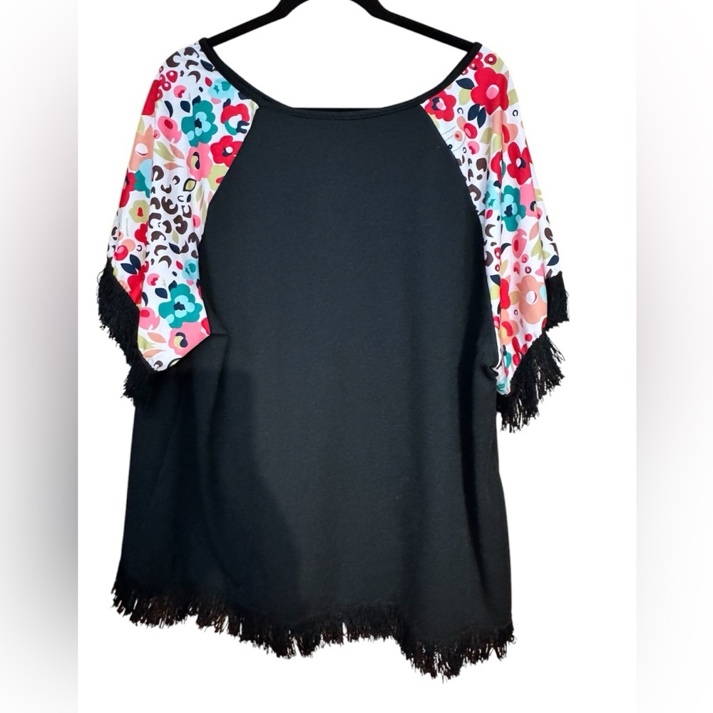 Black and Multicolor Women's Top
